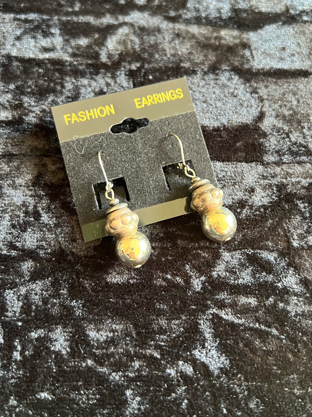 Silver-Tone Dangle Bead Earrings